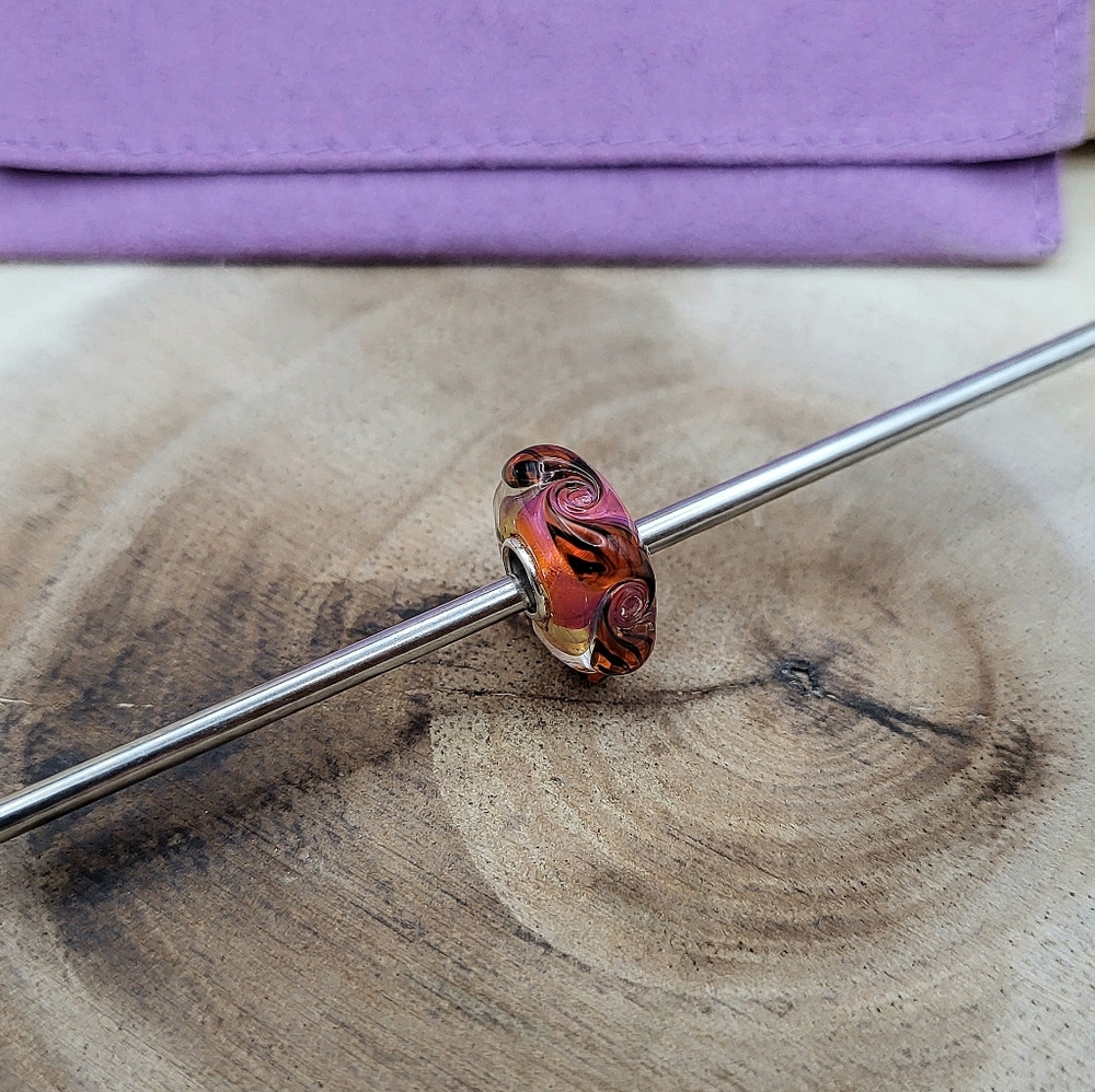 Elfbeads Blush Tiger Vortex Glass Bead